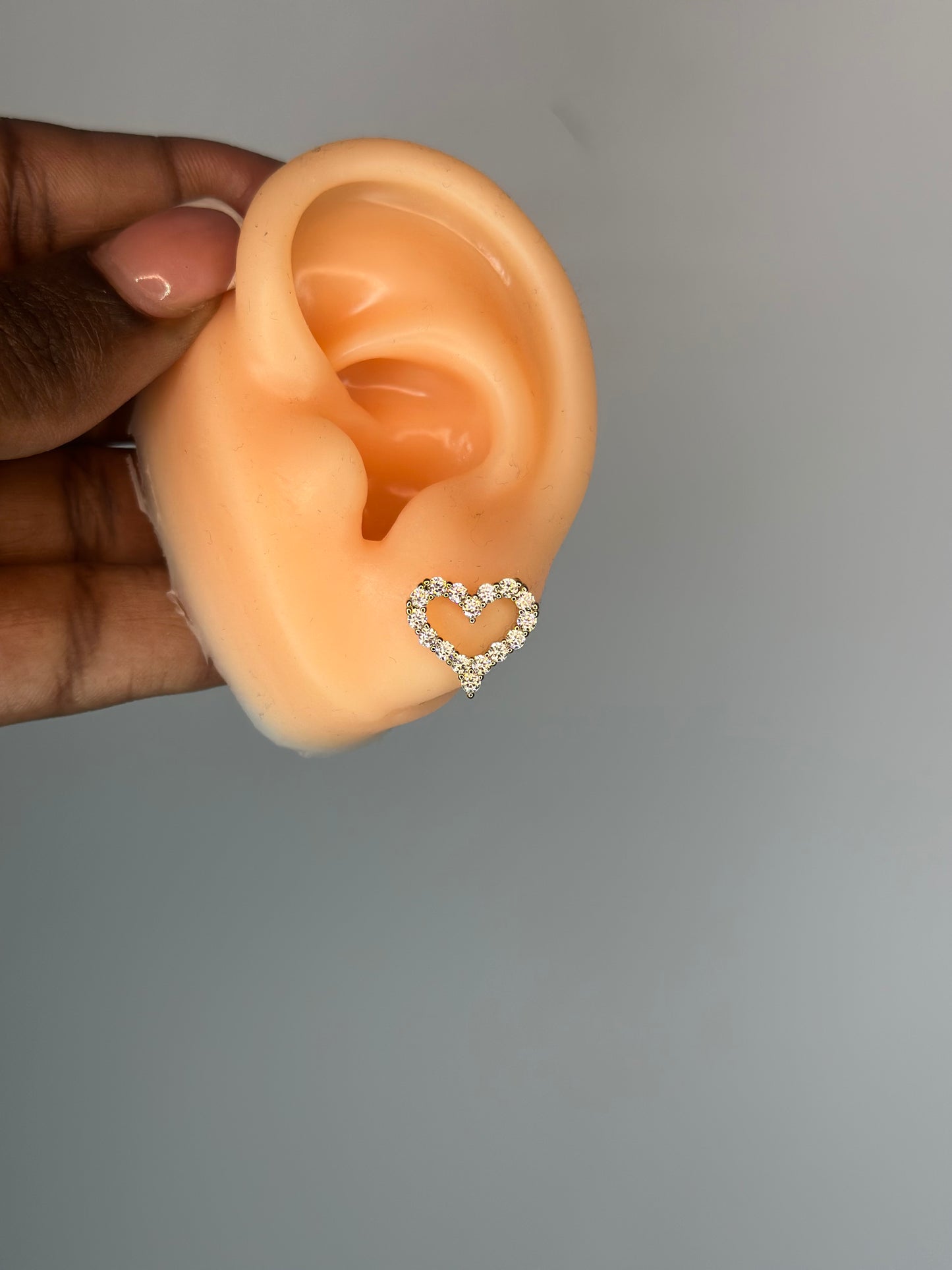 Heart diamond earrings