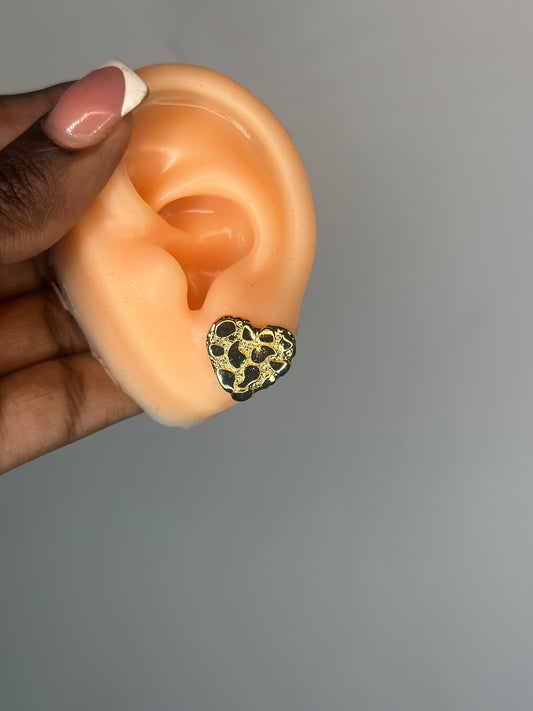 Nugget heart earrings