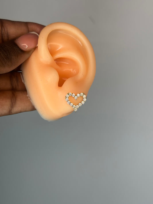 Heart diamond earrings
